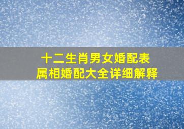 十二生肖男女婚配表 属相婚配大全详细解释